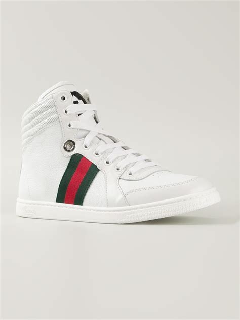 gucci hi-top rebound sneakers white|Gucci tiger sneakers high.